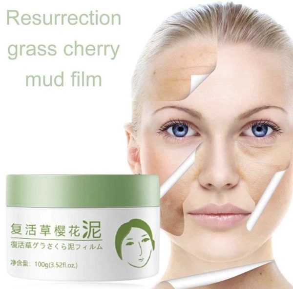ماسک ضد چروک و پاکسازی صورت گراس DSIUAN حجم ۱۰۰ گرم | dsiran resurrection grass cherry blossoms mud film 100 grm
