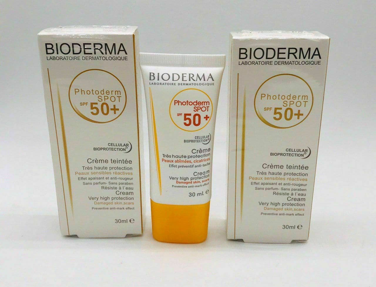 کرم ضد افتاب بی رنگ اسپات بیودرما spf 50