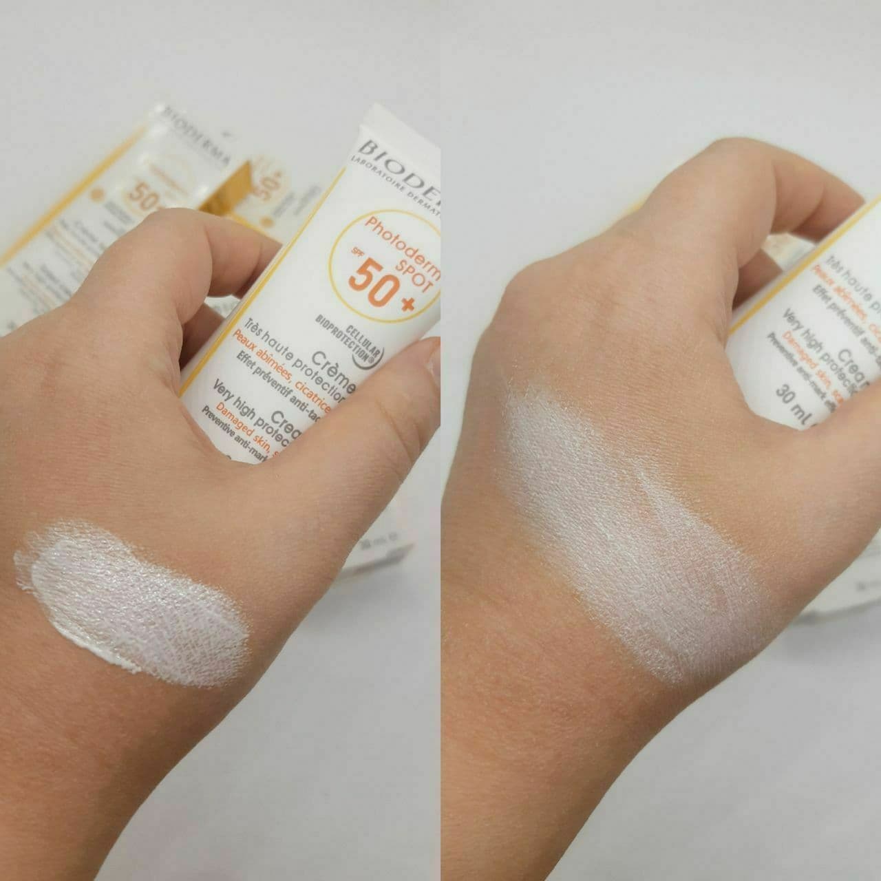 کرم ضد افتاب بی رنگ اسپات بیودرما spf 50