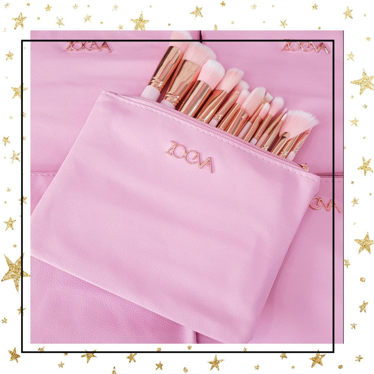 ست 15تایی براش zoeva رنگ صورتی