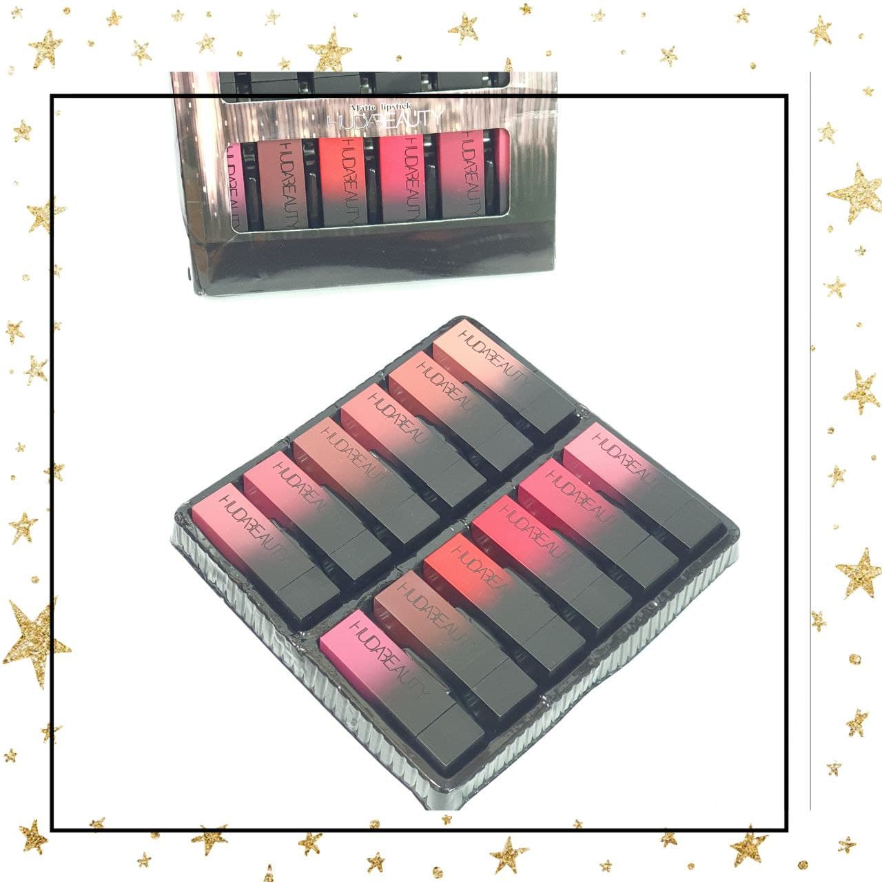 پک 12تایی رژلب جامد مات هدی بیوتی hudabeauty