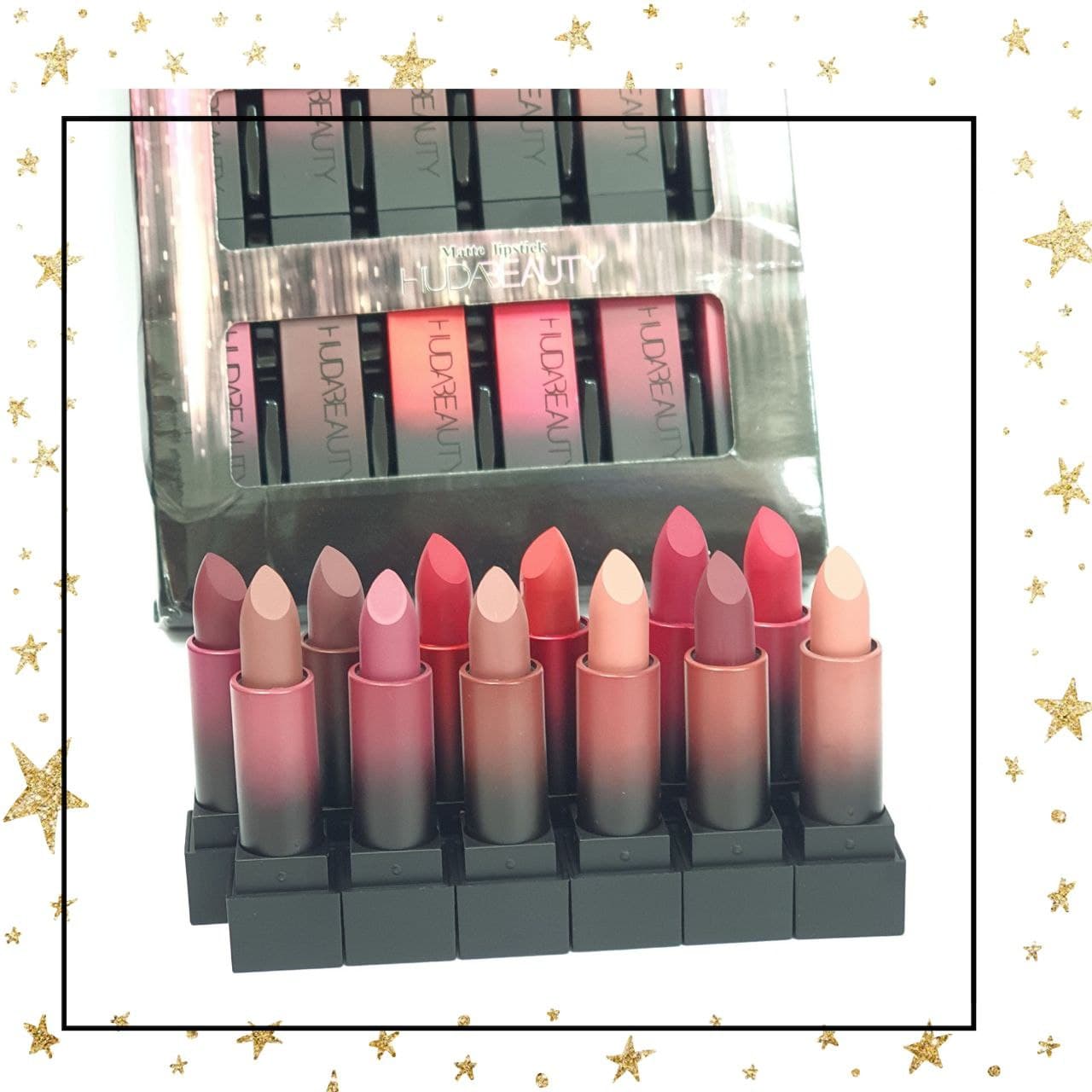 پک 12تایی رژلب جامد مات هدی بیوتی hudabeauty