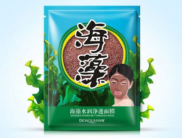 ماسک ورقه ای جلبک دریایی بیواکوا | bioaqua pure seaweed hydra net through mask