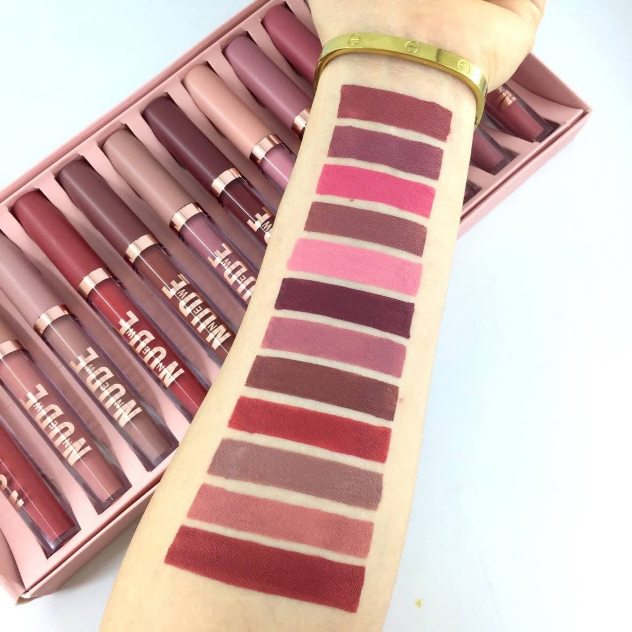 پک 12 عددی رژ لب مایع نود هدی بیوتی