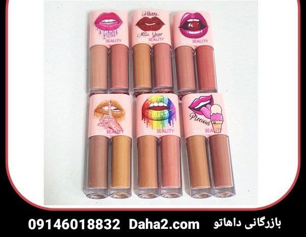 رژلب مایع دو قلو برند هدی بیوتی سری کالباسی | Hudabeauty 2in 1 lipgloss